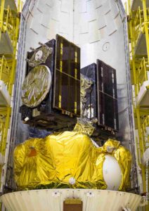 Raumfahrt Galileo-Satellit in Rakete