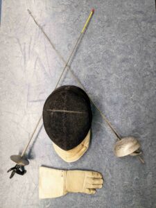 Florett, Maske, Handschuh, Degen