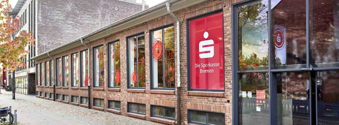 Blick von außen auf die Stadtteilfiliale Findorff