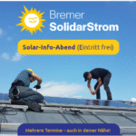 Zwei Männer auf einem Dach, die Solarplatten anbauen.