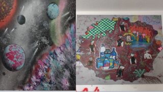 Zwei Bilder mit Bunten Farben