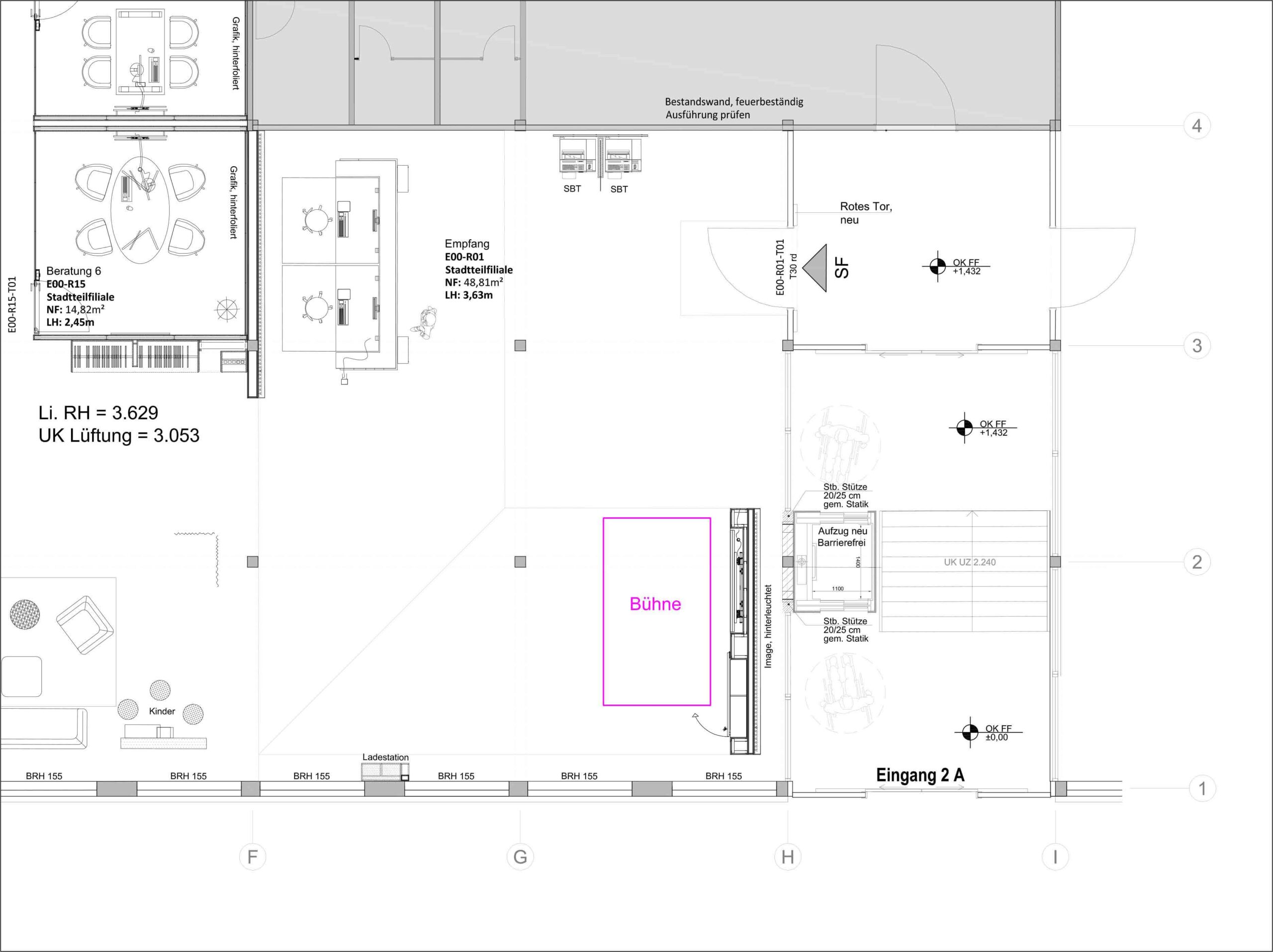 Stadtteilfiliale Findorff – Grundriss Ausstellungen