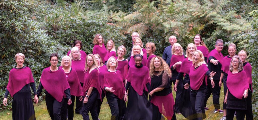 Chor Musik Gruppe. Viele Damen die sich freuen