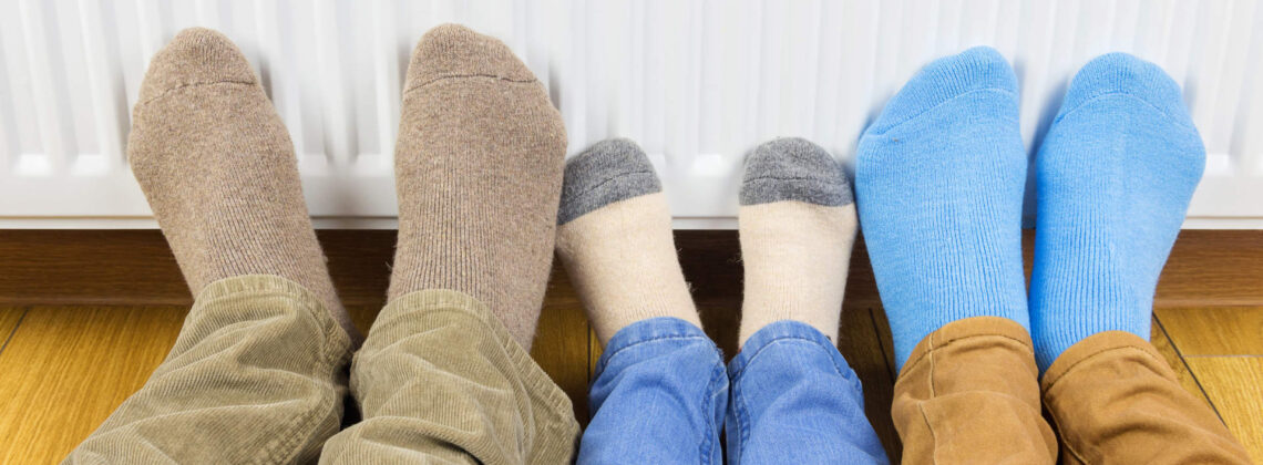 Richtig heizen Füße