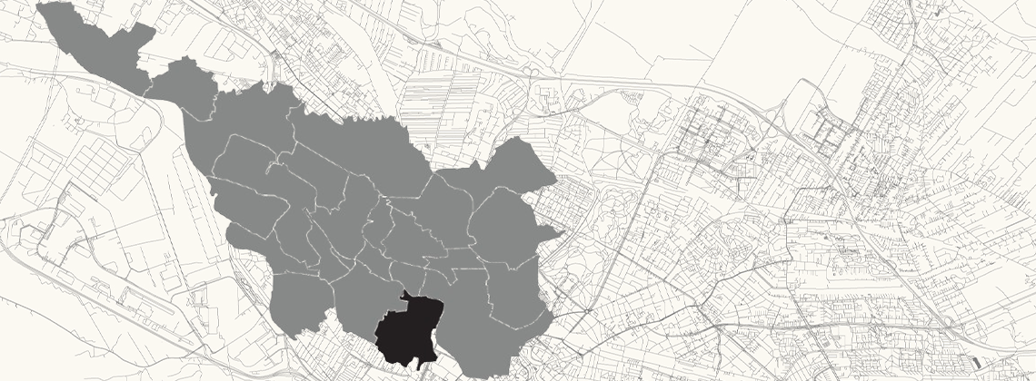 Kartenansicht von Bremen mit markiertem Stadtteil Obervieland