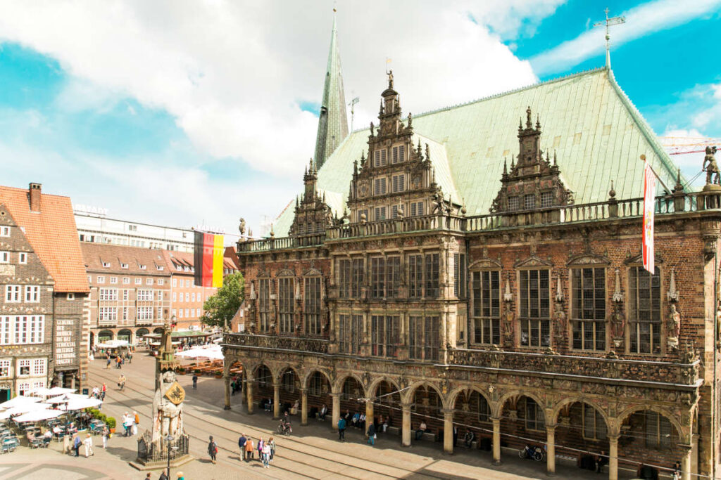 Außenansicht des Bremer Rathauses auf dem Bremer Marktplatz