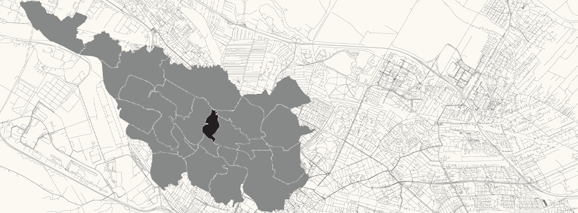 Karte von Bremen mit dem Stadtteil Findorff hervorgehoben