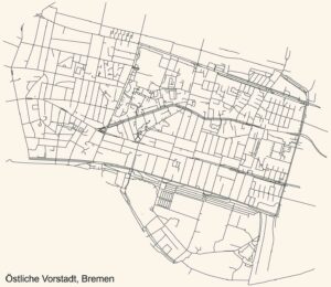 Straßennetz im Stadtteil Östliche Vorstadt in Bremen