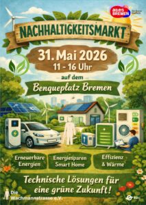 Ein Flyer zur Ankündigung des 1. Nachhaltigkeitsmarkts in Schwachhausen
