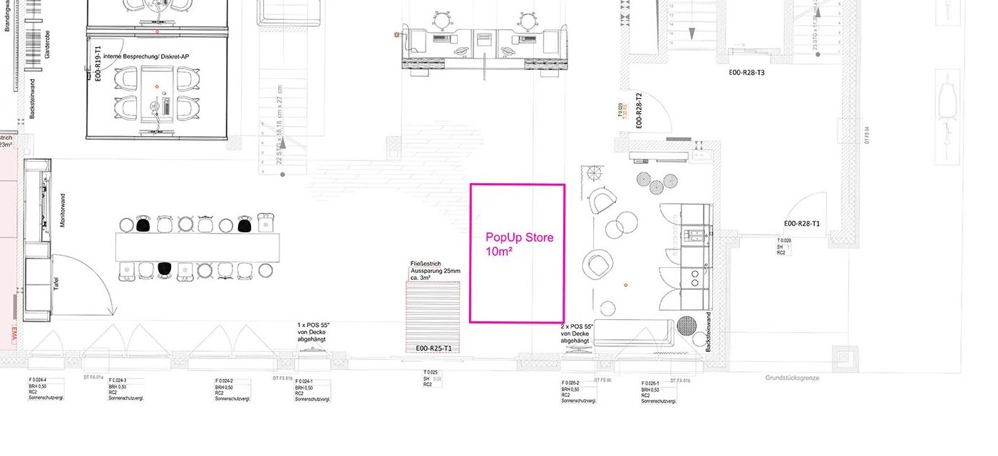 Grundriss der Stadtteilfiliale Vegesack für Showrooms & Pop-up-Stores