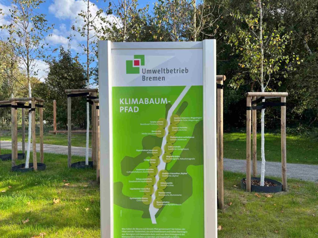 Schild im Klima-Waldpark Oslebshausen