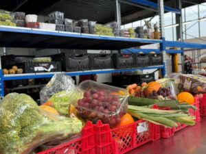 Kisten mit gespendetem Obst und Gemüse für die Bremer Tafel